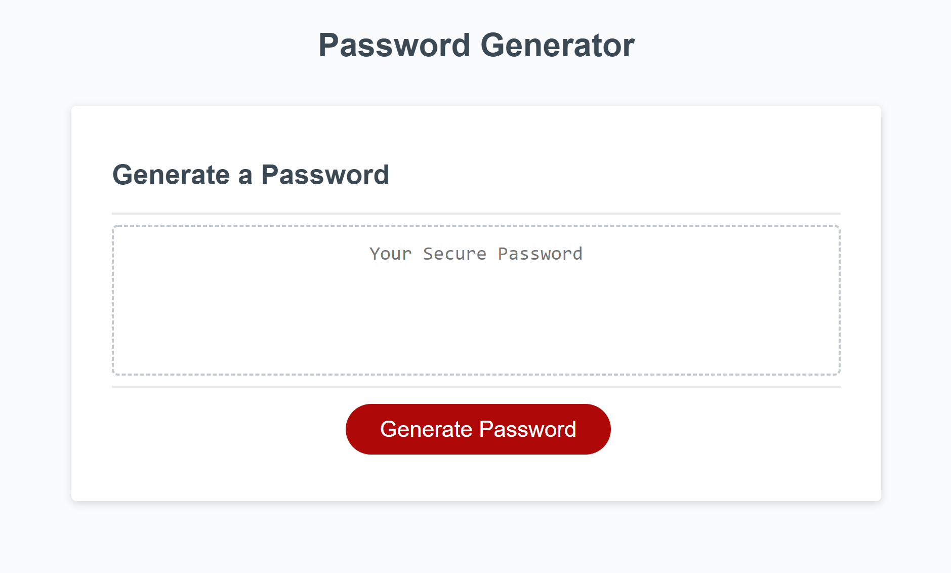 Random Password Generator